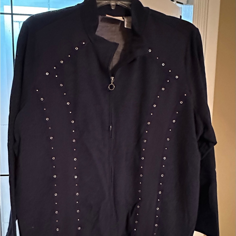 Alfred Dunner Navy Women's zip up Jacket